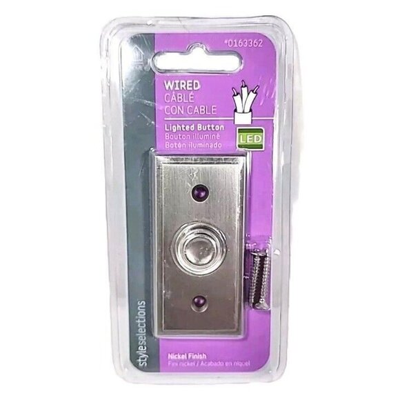 Style Selections Satin Nickel Doorbell Button Wired LED #0163362 - Picture 2 of 3
